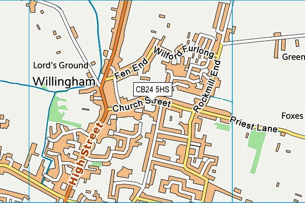 CB24 5HS map - OS VectorMap District (Ordnance Survey)
