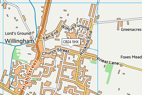 CB24 5HX map - OS VectorMap District (Ordnance Survey)