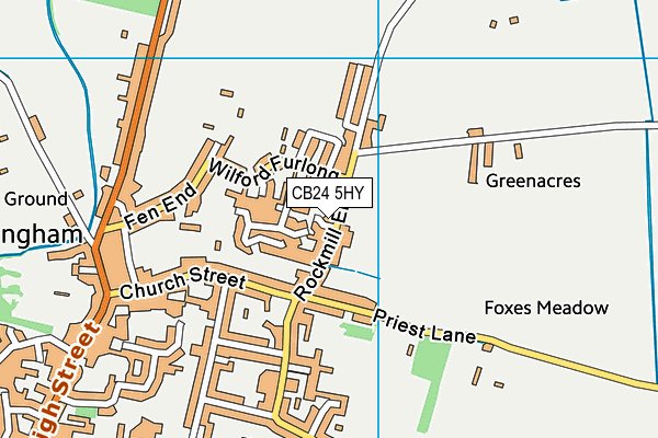 CB24 5HY map - OS VectorMap District (Ordnance Survey)