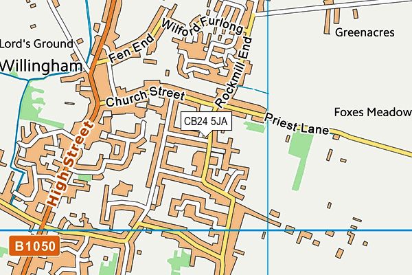 CB24 5JA map - OS VectorMap District (Ordnance Survey)