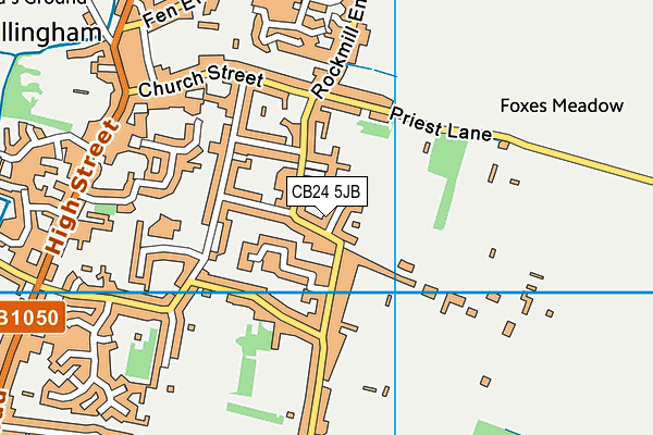 CB24 5JB map - OS VectorMap District (Ordnance Survey)