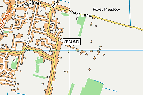 CB24 5JD map - OS VectorMap District (Ordnance Survey)