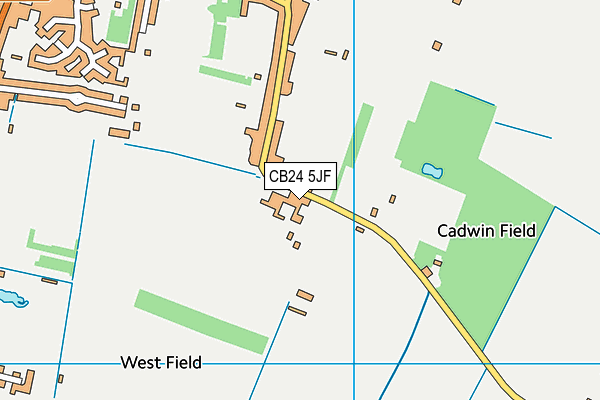 CB24 5JF map - OS VectorMap District (Ordnance Survey)