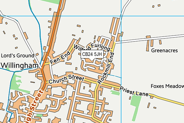 CB24 5JH map - OS VectorMap District (Ordnance Survey)