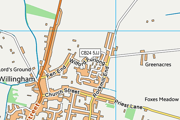 CB24 5JJ map - OS VectorMap District (Ordnance Survey)