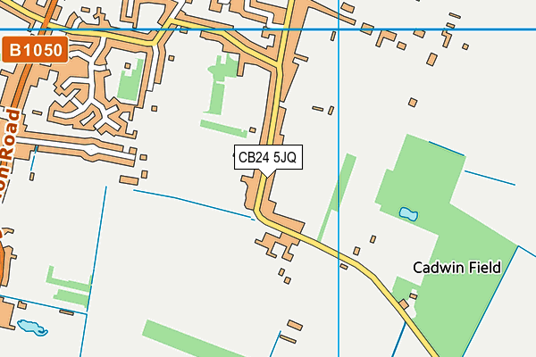CB24 5JQ map - OS VectorMap District (Ordnance Survey)
