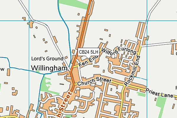 CB24 5LH map - OS VectorMap District (Ordnance Survey)