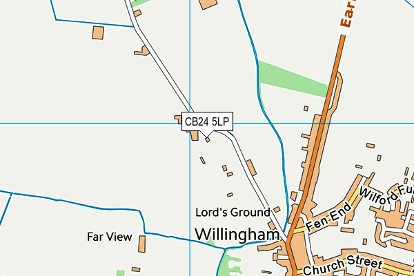 Willingham Recreation Ground map (CB24 5LP) - OS VectorMap District (Ordnance Survey)