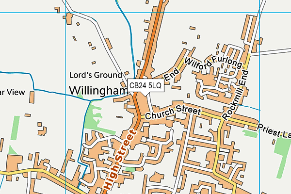 CB24 5LQ map - OS VectorMap District (Ordnance Survey)