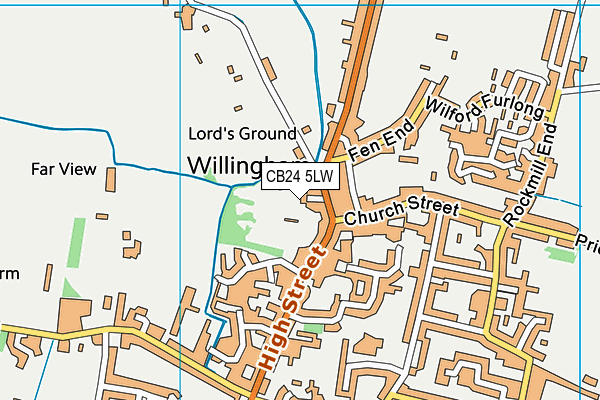 CB24 5LW map - OS VectorMap District (Ordnance Survey)