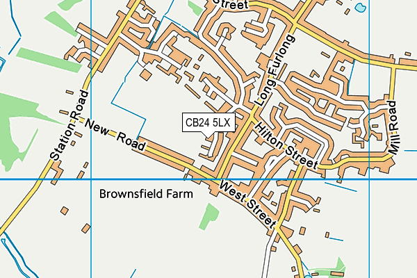 CB24 5LX map - OS VectorMap District (Ordnance Survey)