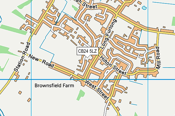 CB24 5LZ map - OS VectorMap District (Ordnance Survey)