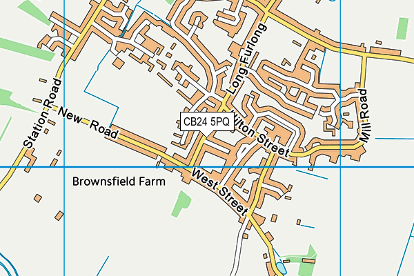 CB24 5PQ map - OS VectorMap District (Ordnance Survey)