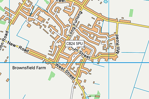 CB24 5PU map - OS VectorMap District (Ordnance Survey)
