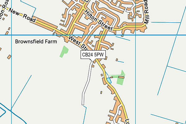 CB24 5PW map - OS VectorMap District (Ordnance Survey)