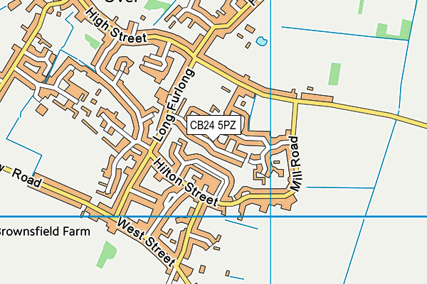 CB24 5PZ map - OS VectorMap District (Ordnance Survey)
