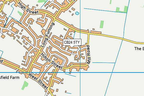 CB24 5TY map - OS VectorMap District (Ordnance Survey)
