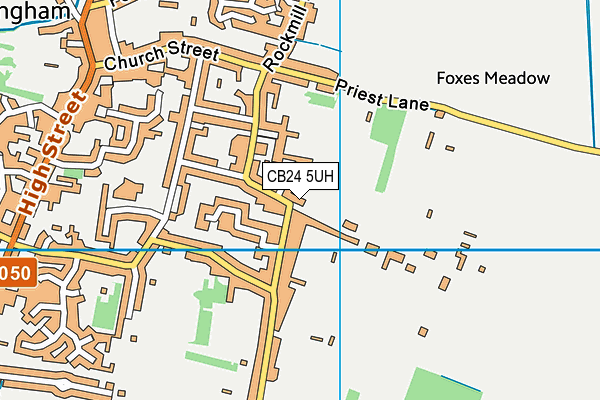 CB24 5UH map - OS VectorMap District (Ordnance Survey)