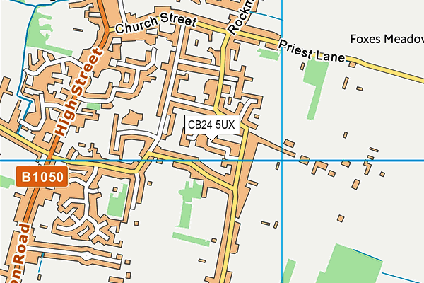 CB24 5UX map - OS VectorMap District (Ordnance Survey)