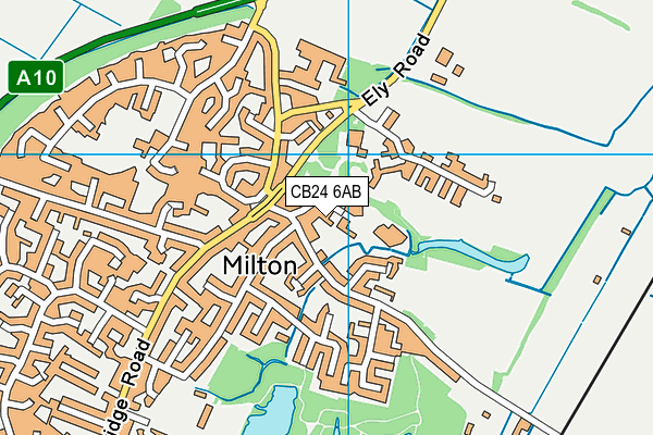 CB24 6AB map - OS VectorMap District (Ordnance Survey)