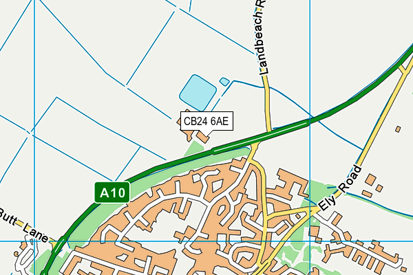 CB24 6AE map - OS VectorMap District (Ordnance Survey)