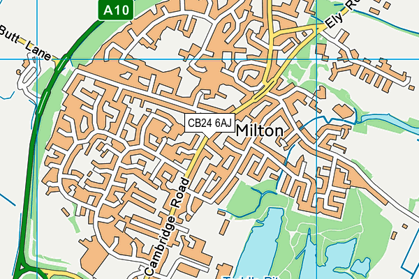 CB24 6AJ map - OS VectorMap District (Ordnance Survey)