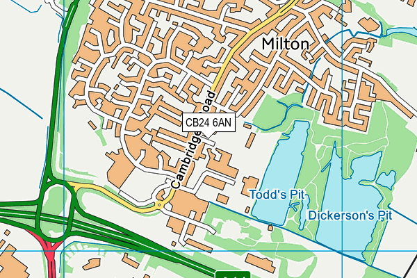 CB24 6AN map - OS VectorMap District (Ordnance Survey)