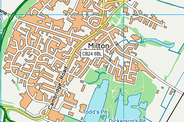 Milton Recreation Ground map (CB24 6BL) - OS VectorMap District (Ordnance Survey)
