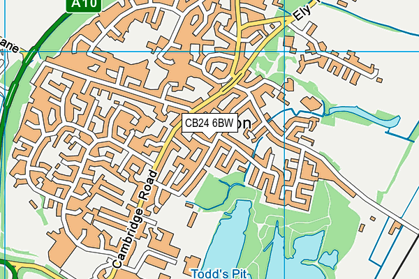 CB24 6BW map - OS VectorMap District (Ordnance Survey)