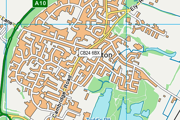 CB24 6BX map - OS VectorMap District (Ordnance Survey)