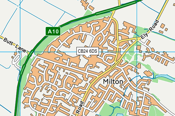 CB24 6DS map - OS VectorMap District (Ordnance Survey)