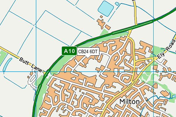 CB24 6DT map - OS VectorMap District (Ordnance Survey)