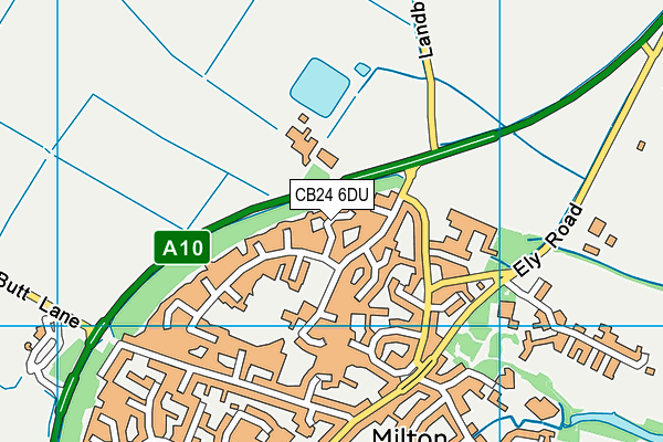 CB24 6DU map - OS VectorMap District (Ordnance Survey)