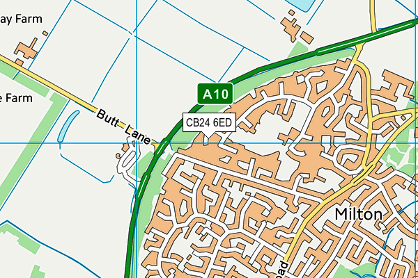 CB24 6ED map - OS VectorMap District (Ordnance Survey)