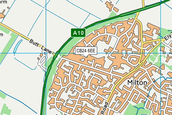 CB24 6EE map - OS VectorMap District (Ordnance Survey)