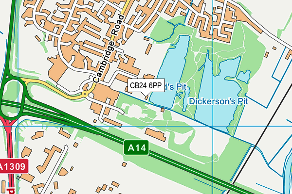 CB24 6PP map - OS VectorMap District (Ordnance Survey)