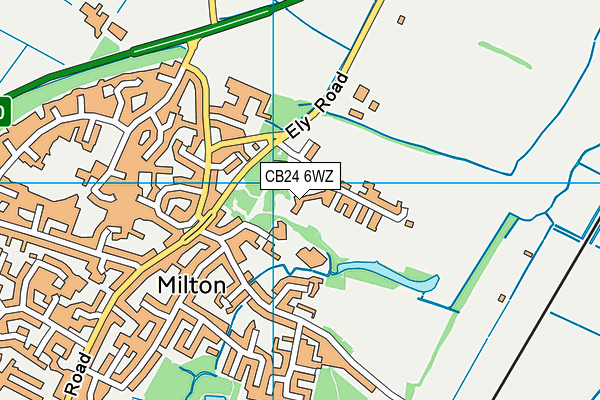 CB24 6WZ map - OS VectorMap District (Ordnance Survey)