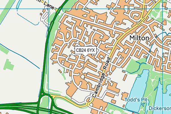 CB24 6YX map - OS VectorMap District (Ordnance Survey)