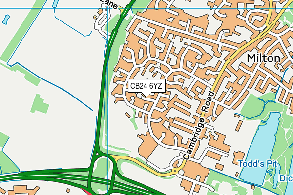 CB24 6YZ map - OS VectorMap District (Ordnance Survey)