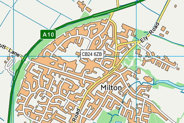 CB24 6ZB map - OS VectorMap District (Ordnance Survey)