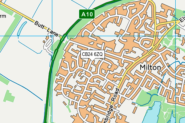 CB24 6ZQ map - OS VectorMap District (Ordnance Survey)