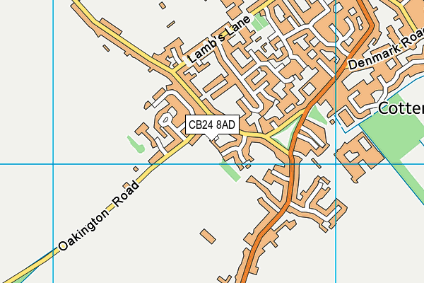 CB24 8AD map - OS VectorMap District (Ordnance Survey)