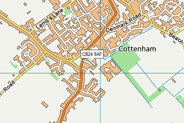 CB24 8AF map - OS VectorMap District (Ordnance Survey)