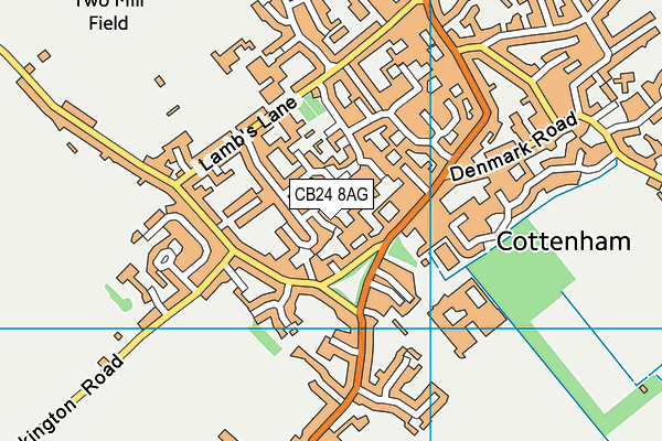 CB24 8AG map - OS VectorMap District (Ordnance Survey)