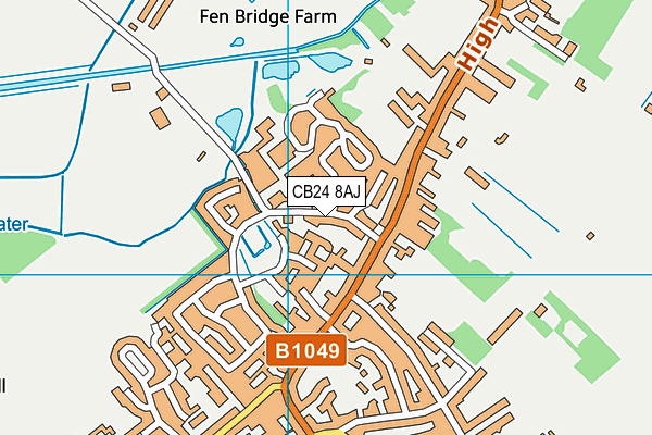 CB24 8AJ map - OS VectorMap District (Ordnance Survey)