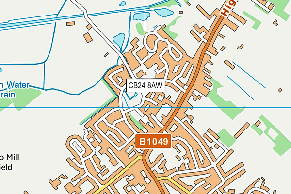 CB24 8AW map - OS VectorMap District (Ordnance Survey)