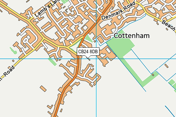 CB24 8DB map - OS VectorMap District (Ordnance Survey)
