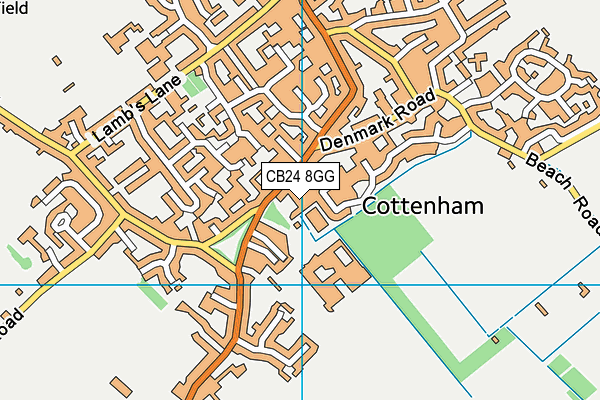 CB24 8GG map - OS VectorMap District (Ordnance Survey)