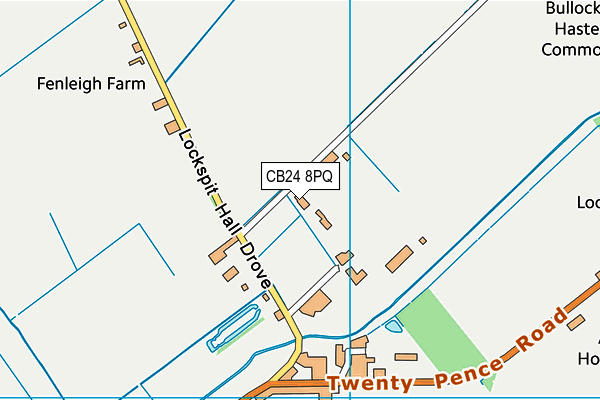 CB24 8PQ map - OS VectorMap District (Ordnance Survey)