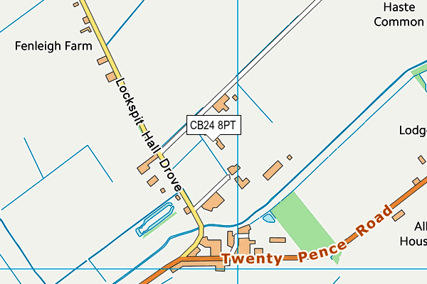 CB24 8PT map - OS VectorMap District (Ordnance Survey)